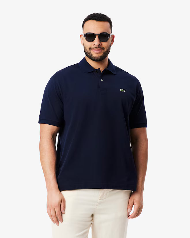 Lacoste L1212-00 AC696 Short Sleeved Ribbed Polo 166 - Navy Blue