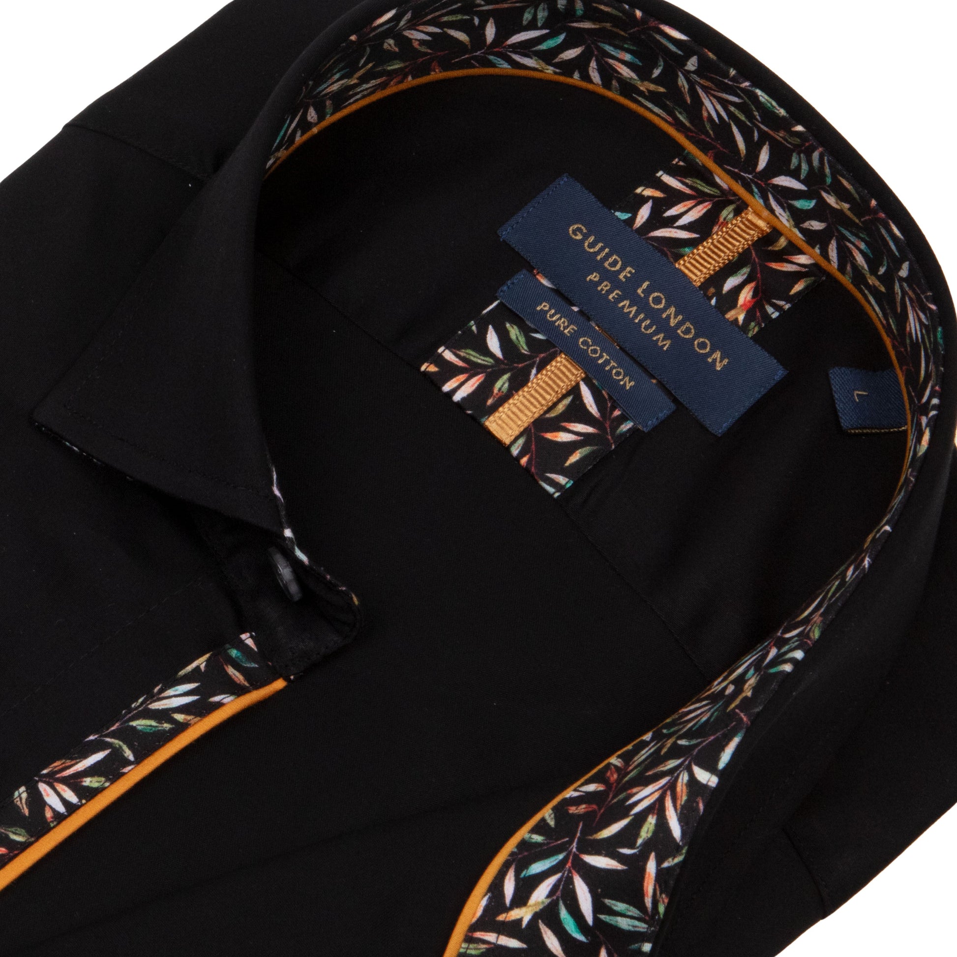 Guide London LS77005 Plain Shirt Black