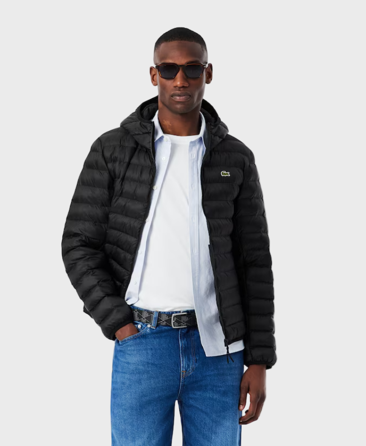 Lacoste BH29090 Water-Repellent Quilted Puffed Jacket - 031 Black