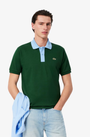Lacoste Classic Fit Contrast Collar L.12.12 Polo Shirt - DQA Green/Blue
