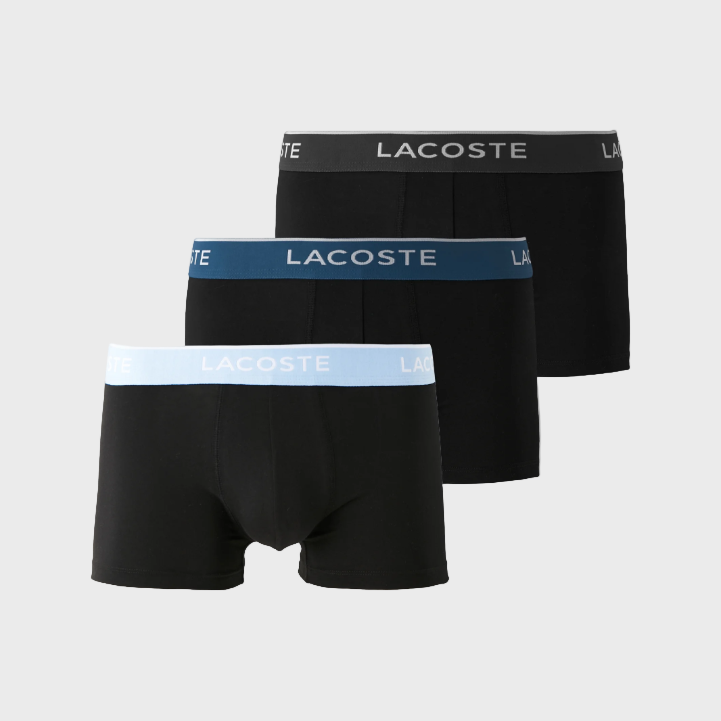 Lacoste Cotton Stretch Trunks - B68 Black/Marina/Graphite