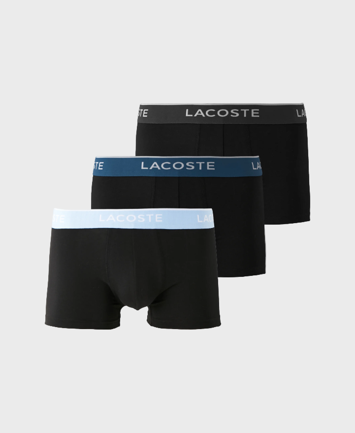Lacoste Cotton Stretch Trunks - B68 Black/Marina/Graphite