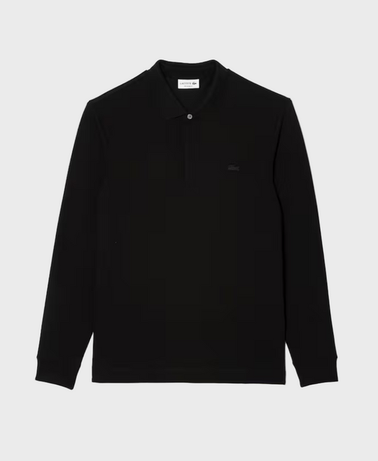 Lacoste PH2481 Regular Fit Paris Stretch Piqué Long Sleeve Polo Shirt 031 Black