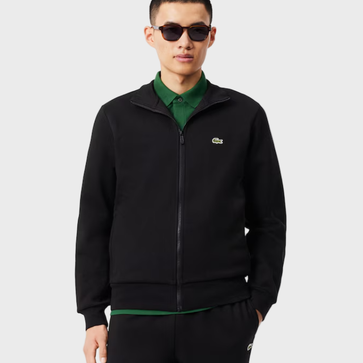 Lacoste SH9622 Zip-Up High Neck Fleece Sweatshirt - 031 Black