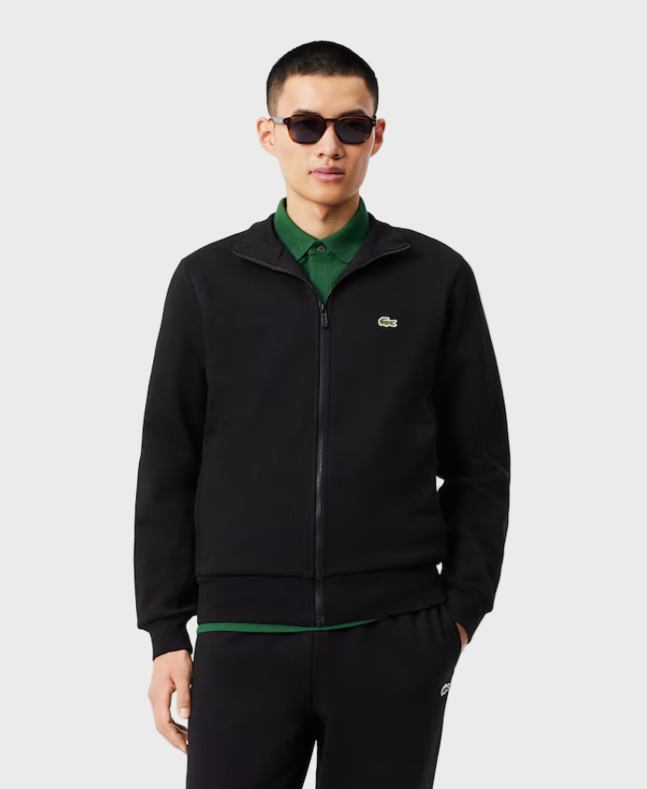 Lacoste SH9622 Zip-Up High Neck Fleece Sweatshirt - 031 Black