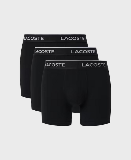 Lacoste Stretch Cotton Boxer Briefs (3 Pack) - 031 Black