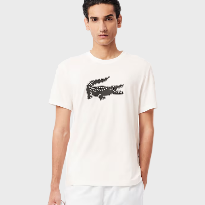Lacoste TH2042Ultra Dry XXL Logo Sport T-Shirt - AU8 White/Black