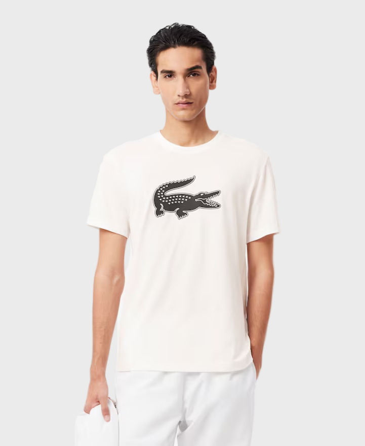 Lacoste TH2042Ultra Dry XXL Logo Sport T-Shirt - AU8 White/Black
