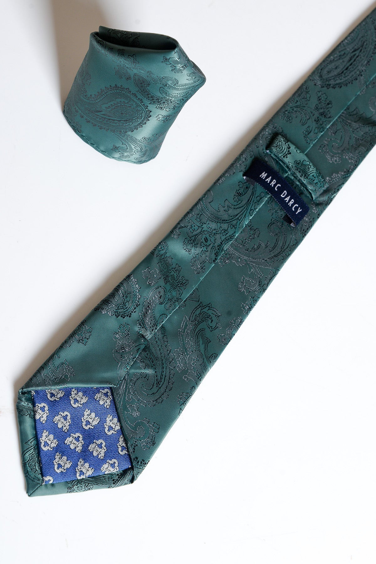 Marc Darcy Paisley Tie Set Bottle Green