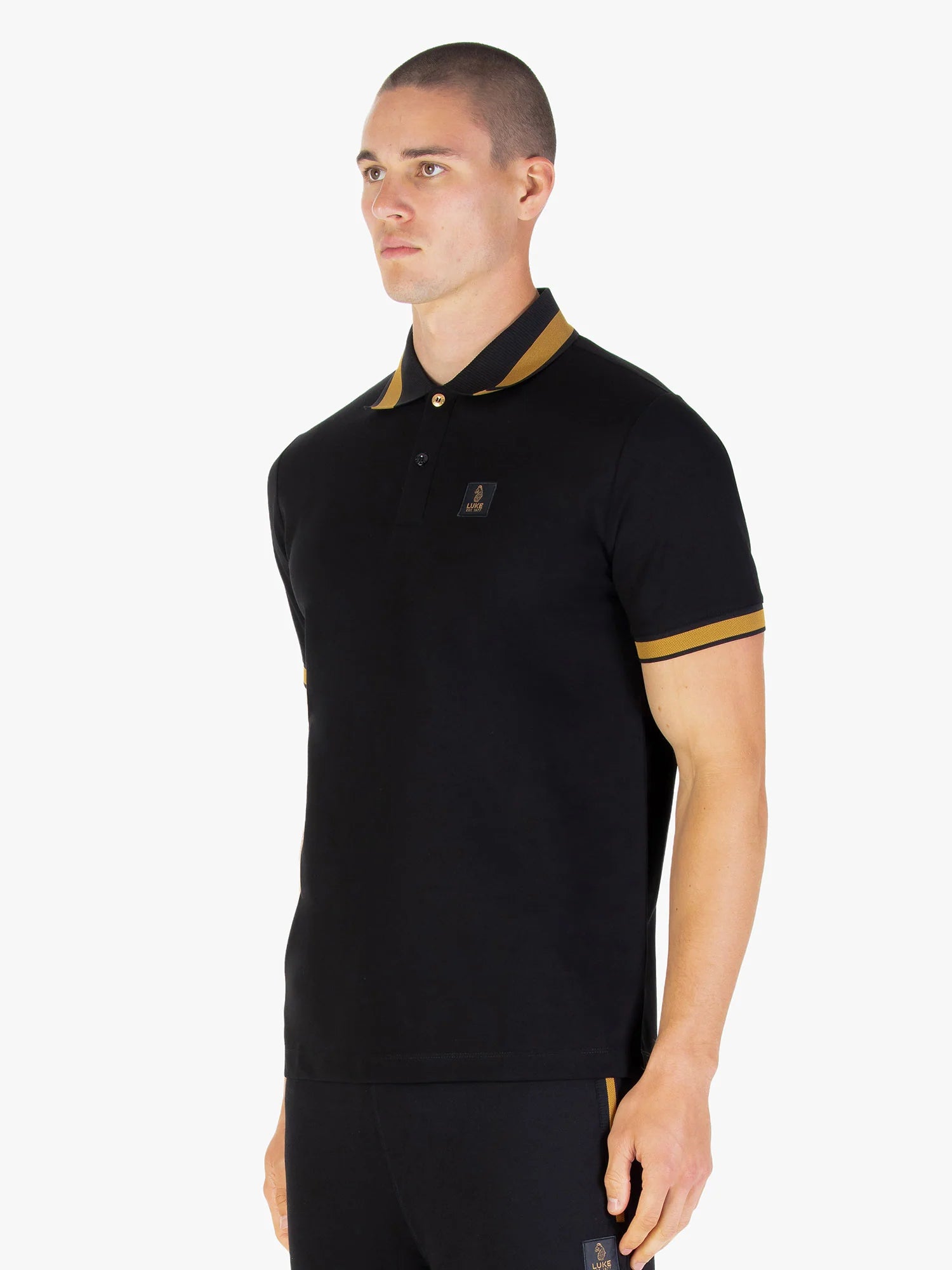 Luke 1977 Makati Honeycomb Textured Polo Shirt - Black