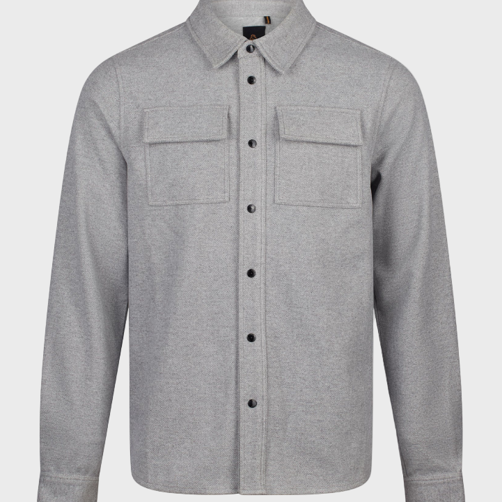 Luke 1977 Ettrick Overshirt Mid Marl Grey