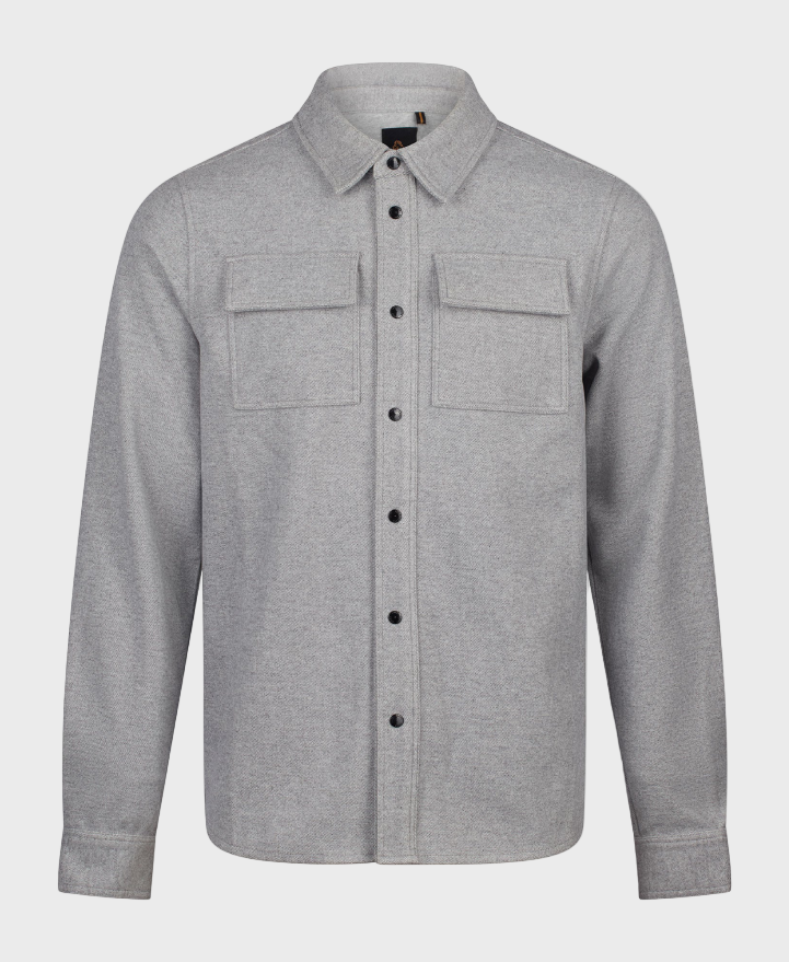 Luke 1977 Ettrick Overshirt Mid Marl Grey