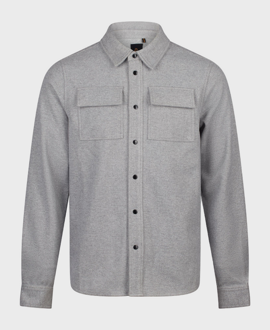 Luke 1977 Ettrick Overshirt Mid Marl Grey