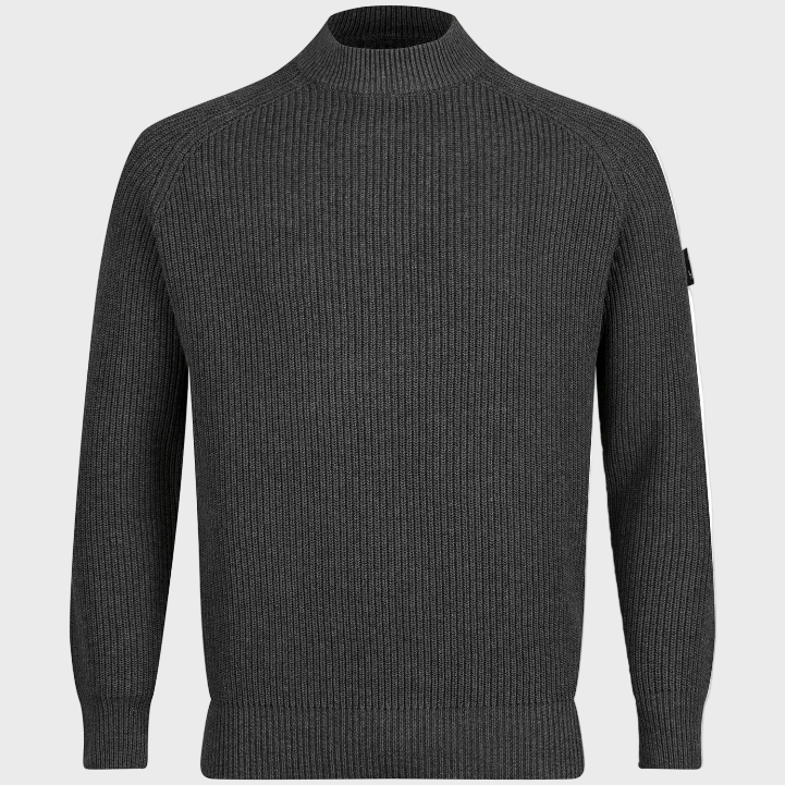 Luke 1977 M810651 Cromer Plated Crew Knitwear Charcoal