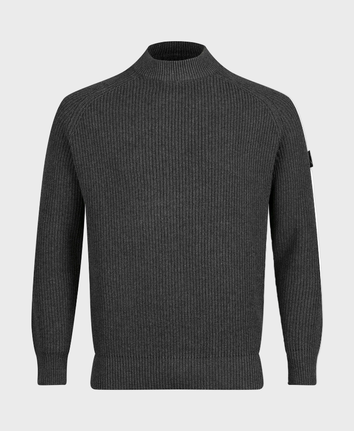 Luke 1977 M810651 Cromer Plated Crew Knitwear Charcoal