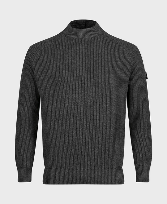 Luke 1977 M810651 Cromer Plated Crew Knitwear Charcoal