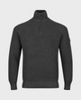 Luke 1977 M810652 Watton Plated Quarter Zip Knitwear Charcoal