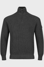 Luke 1977 M810652 Watton Plated Quarter Zip Knitwear Charcoal