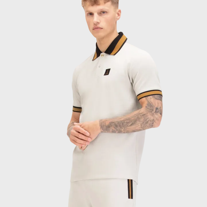 Luke 1977 Makati Honeycomb Textured Polo Shirt - Ice Grey