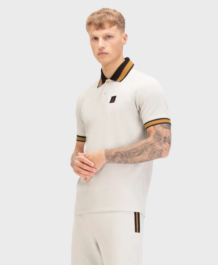 Luke 1977 Makati Honeycomb Textured Polo Shirt - Ice Grey