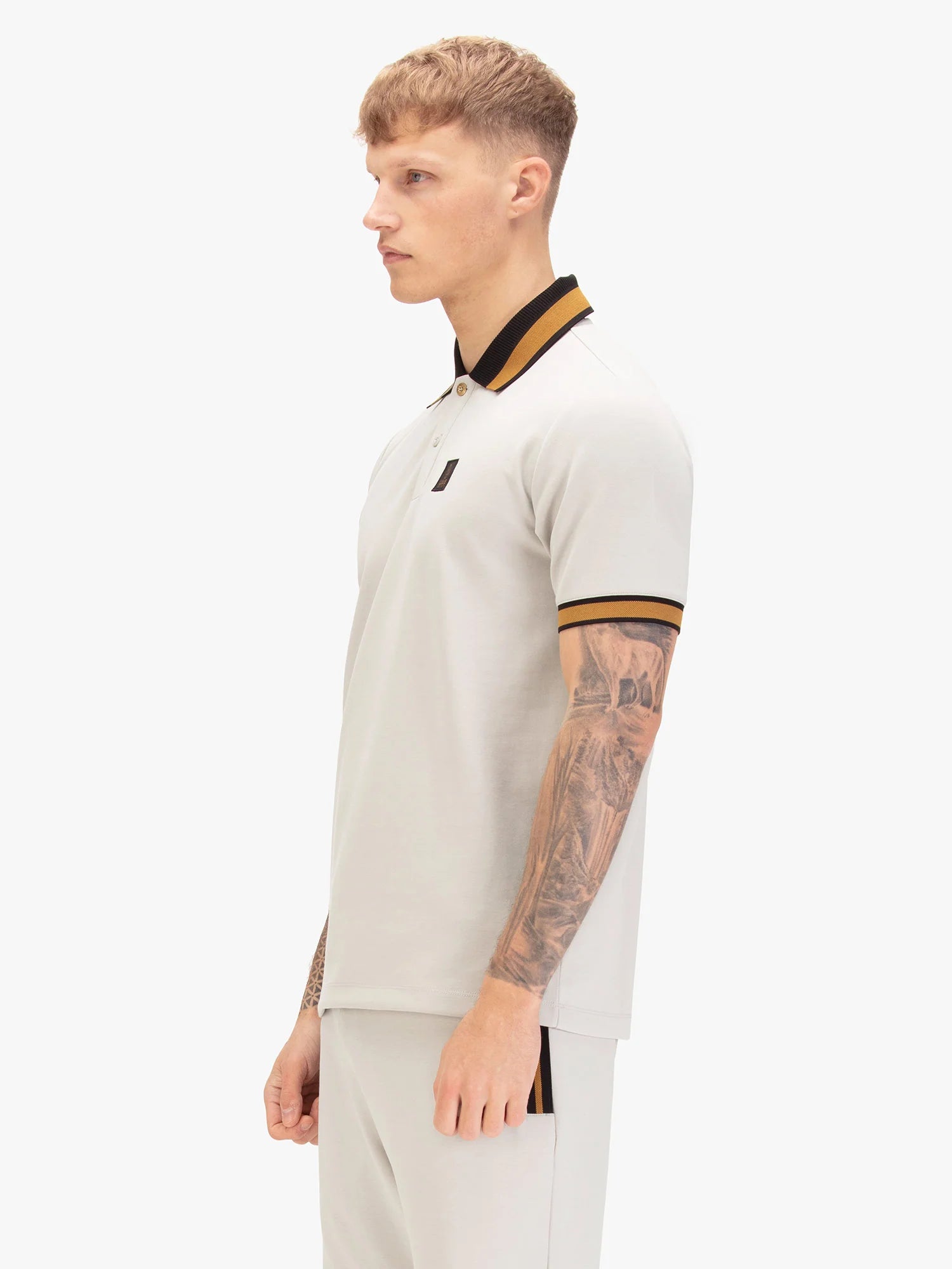 Luke 1977 Makati Honeycomb Textured Polo Shirt - Ice Grey