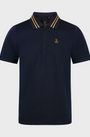 Luke 1977 Throop Zip Neck Polo - Dark Navy/Gold