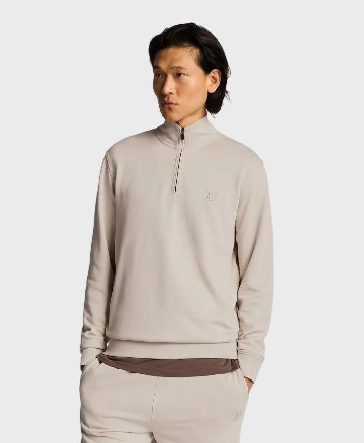 Lyle & Scott Superfine Cotton 1/4 Zip Sweatshirt - Cove