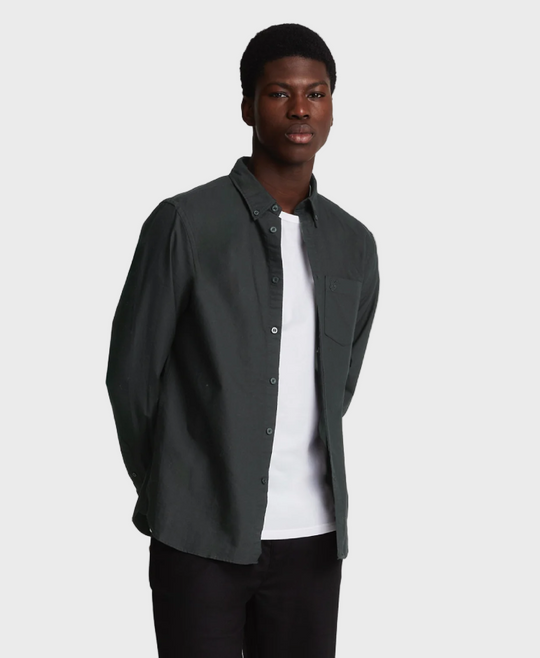 Lyle & Scott Tonal Button Down Oxford Shirt - Jet Black