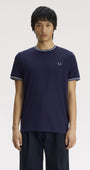 Fred Perry M1588V Twin Tipped T-Shirt 47D - Twilight Navy/Ecru/Ace Blue