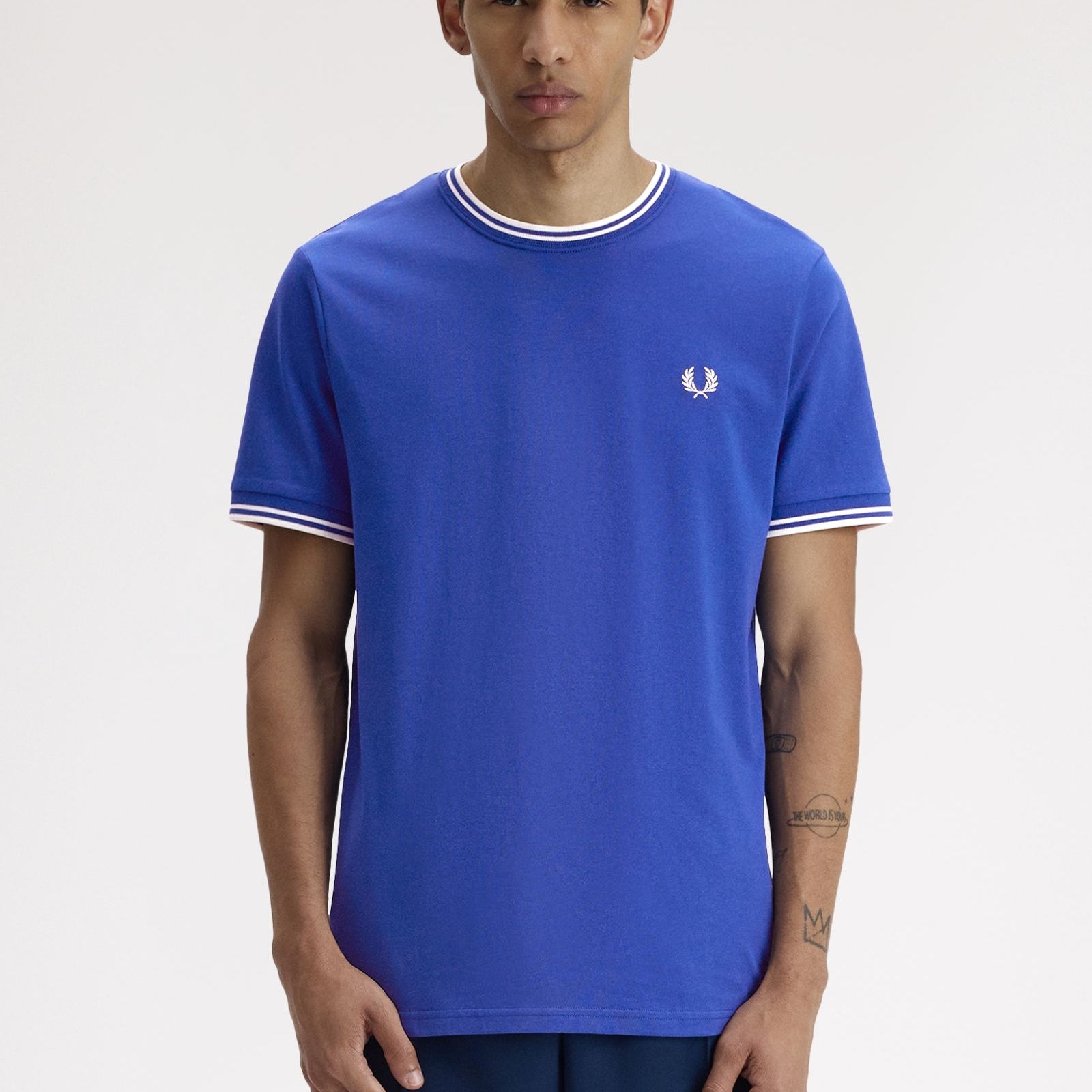 Fred Perry M1588V Tipped T-Shirt 99A - SOHOE/SNWHT