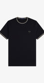 Fred Perry M1588 Twin Tipped T-Shirt W54 - Black/Ecru/Laurel Wreath