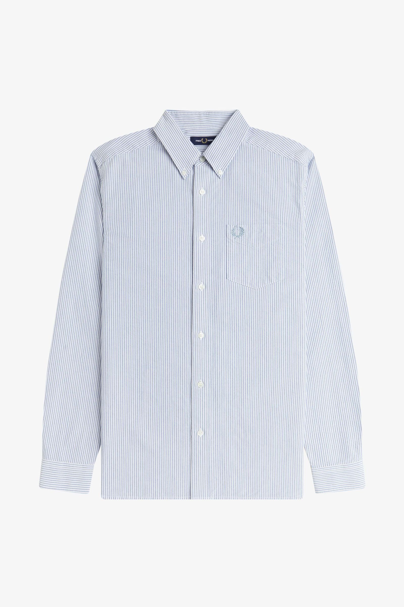 Fred Perry M1768 Oxford Stripe Shirt - 38A Blue/White