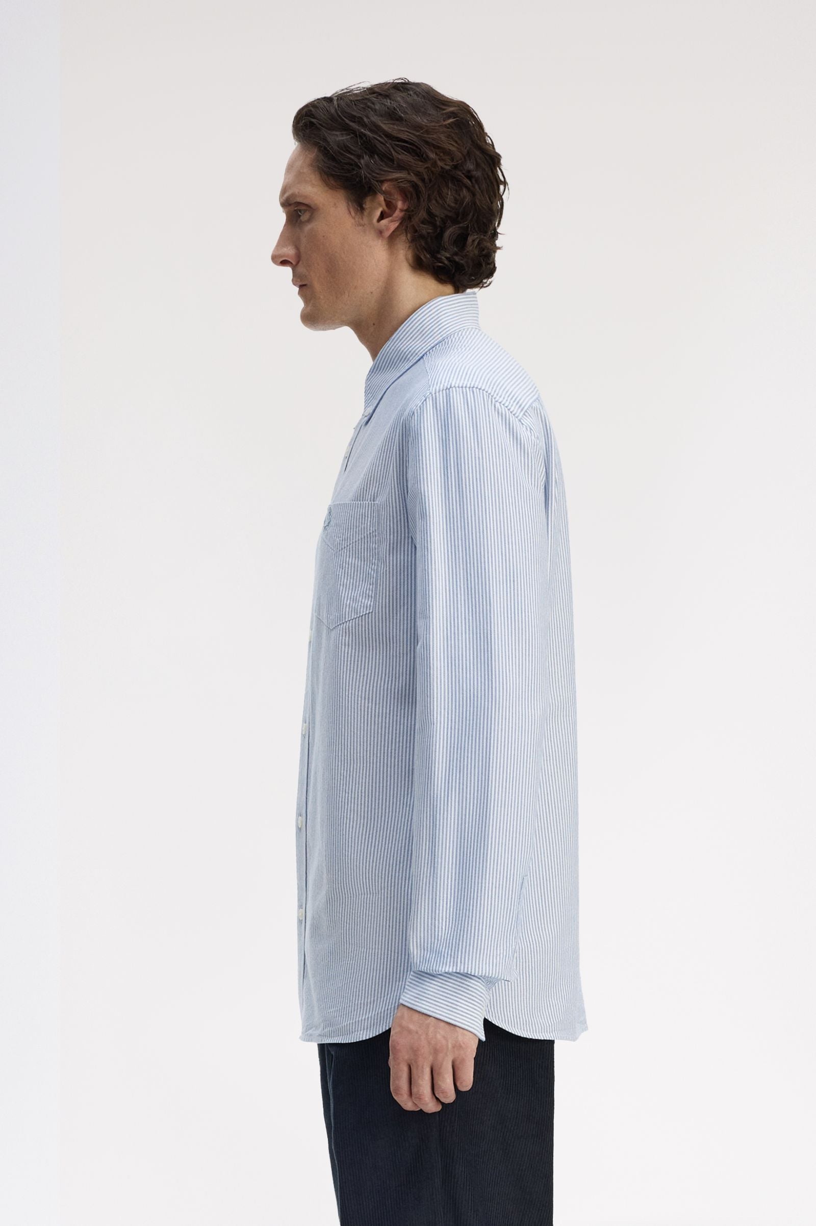 Fred Perry M1768 Oxford Stripe Shirt - 38A Blue/White