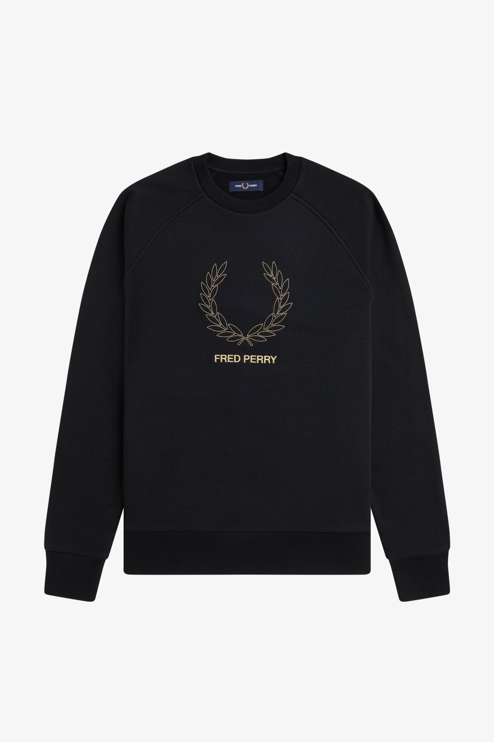 Fred Perry M1769 Outline Laurel Wreath Sweatshirt - 102 Black