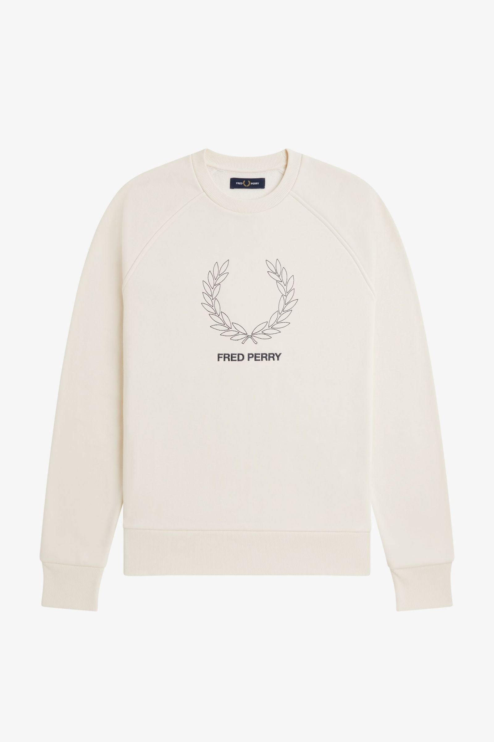 Fred Perry M1769 Outline Laurel Wreath Sweatshirt - 560 Ecru