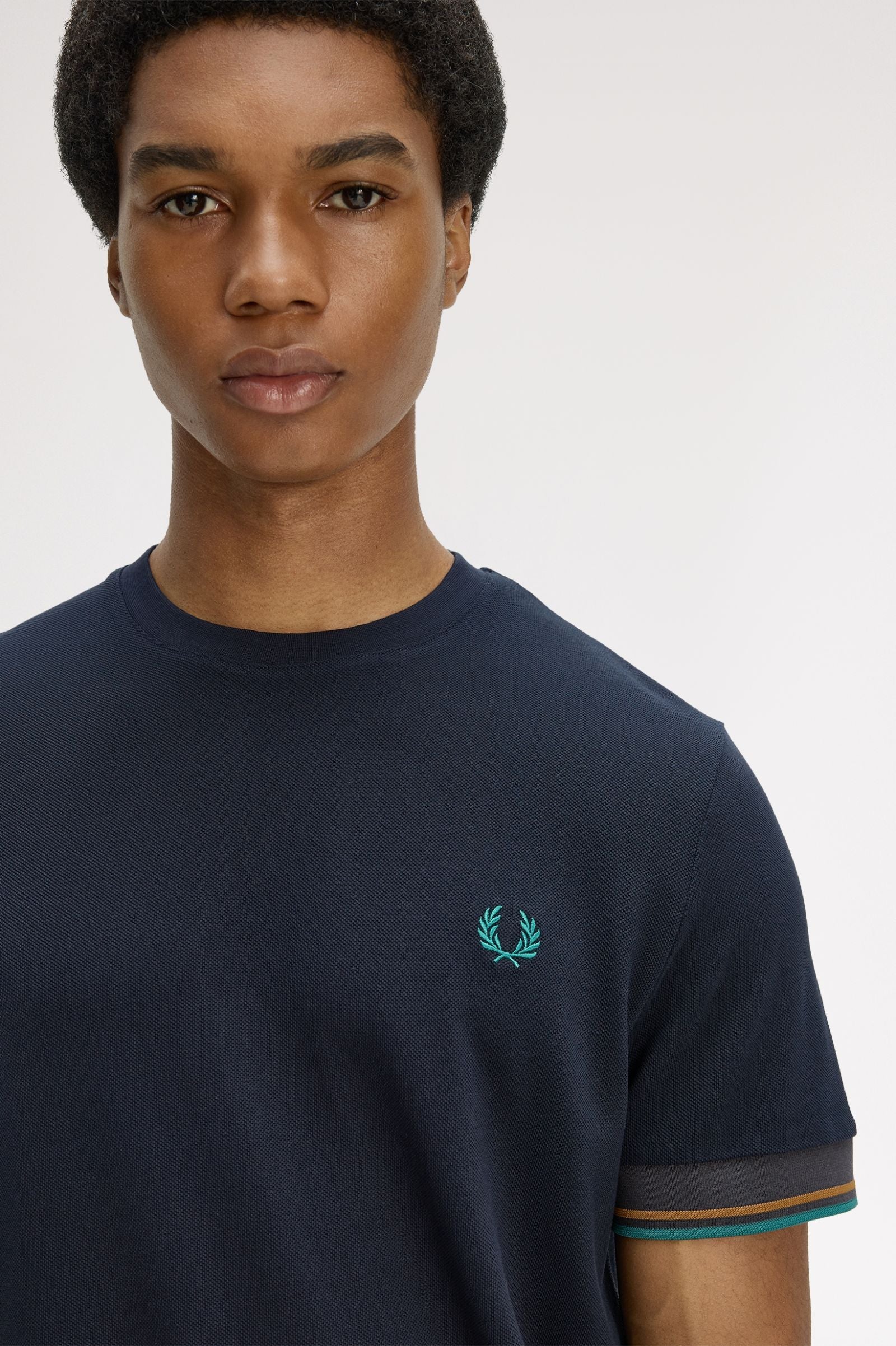 Fred Perry M2396 Twin Tipped Cuff T-Shirt 608 - Navy