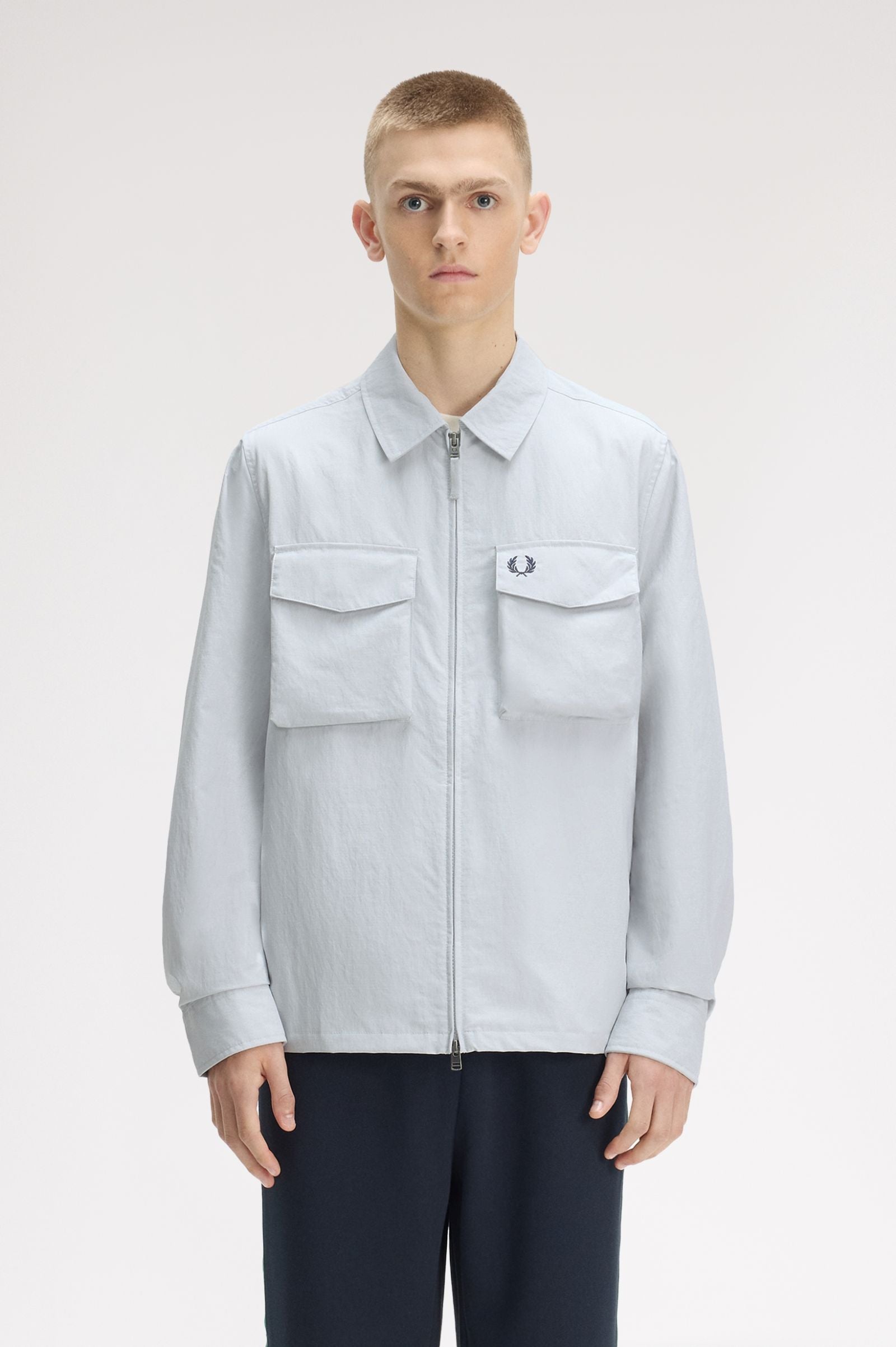 Fred Perry M2402 Pocket Overshirt 28A - Dusky Blue
