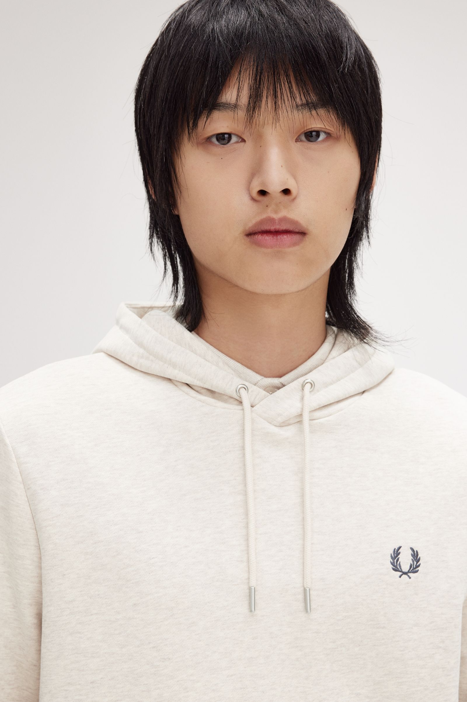 Fred Perry M2643 Tipped Hoodie W50 Porridge Marl/Anchor Grey