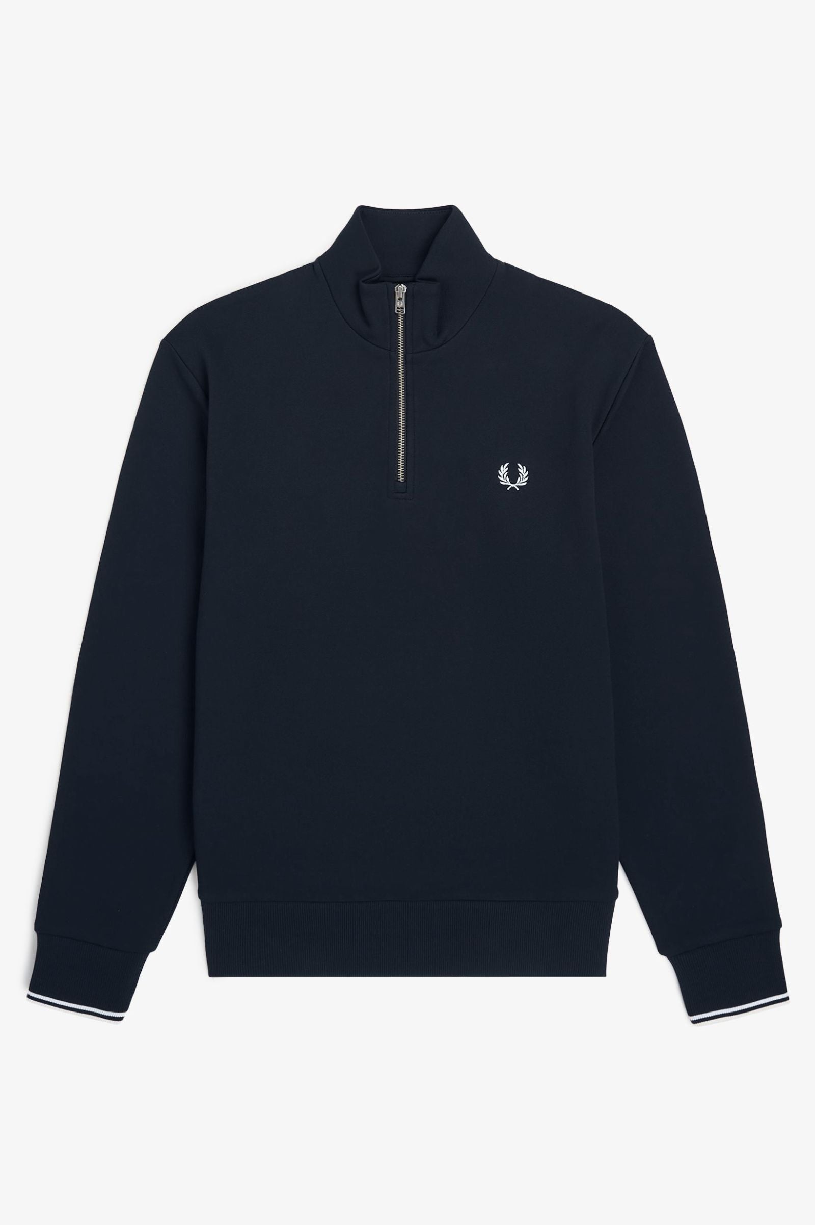 Fred Perry M3574 Quarter Zip Sweat Shirt - 608 Navy