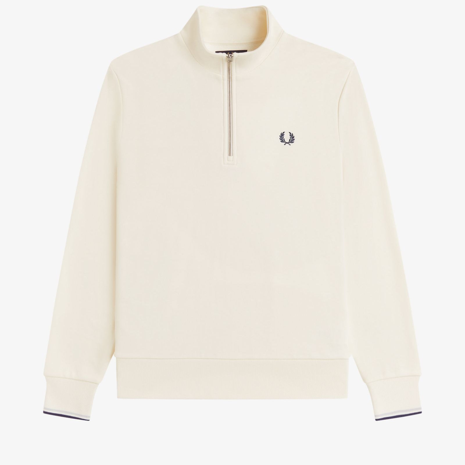 Fred Perry M3574 Half Zip Sweatshirt 84A - Ecru