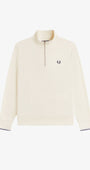 Fred Perry M3574 Half Zip Sweatshirt 84A - Ecru