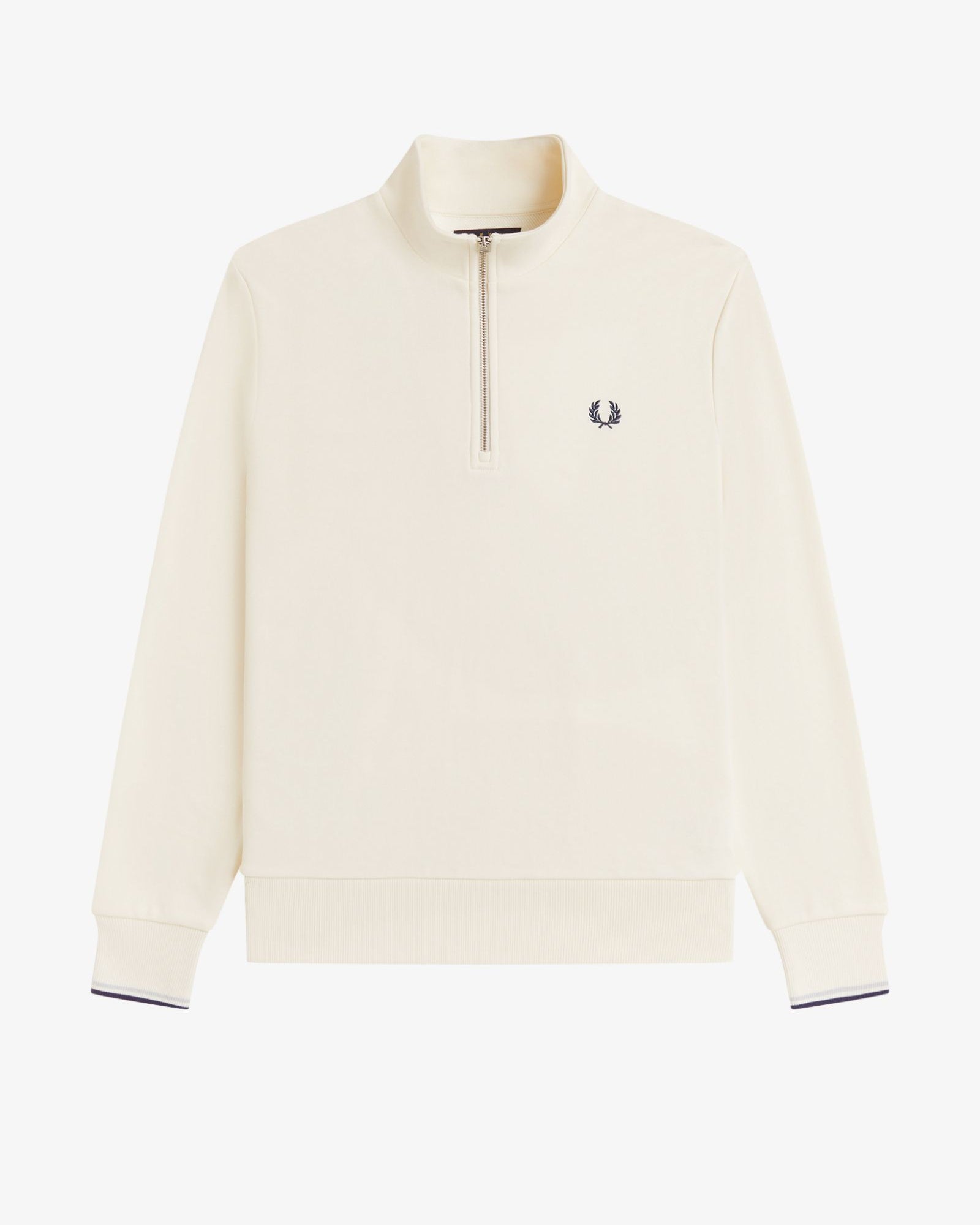 Fred Perry M3574 Half Zip Sweatshirt 84A - Ecru