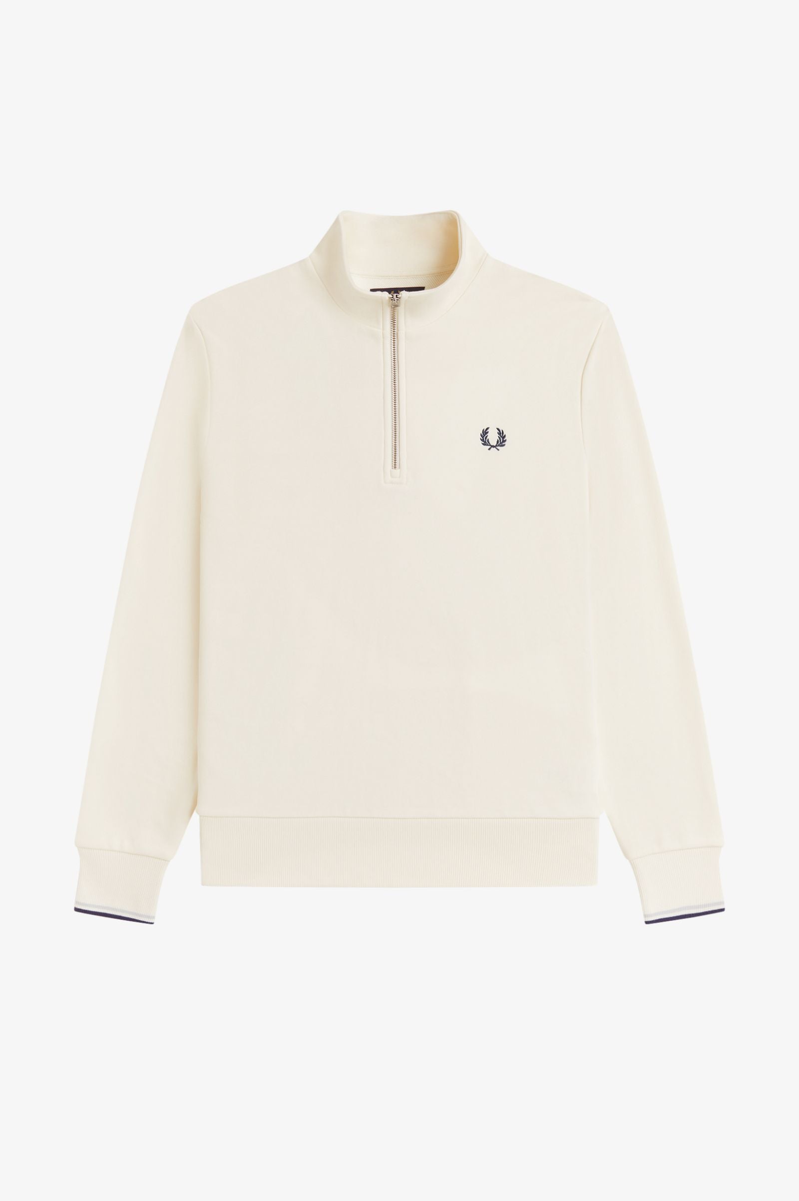 Fred Perry M3574 Half Zip Sweatshirt 84A - Ecru