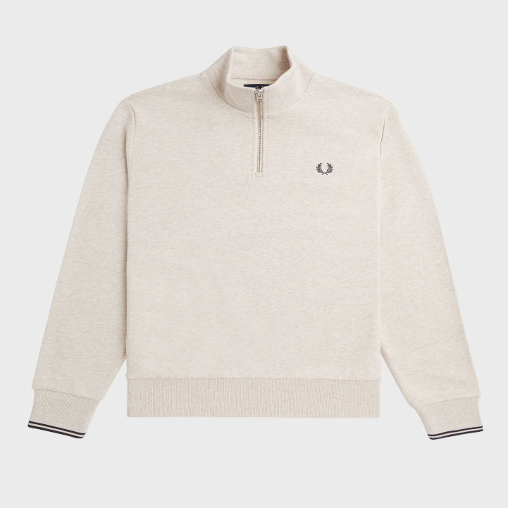 Fred Perry M3574 Half Zip Sweatshirt W50 Porridge Marl