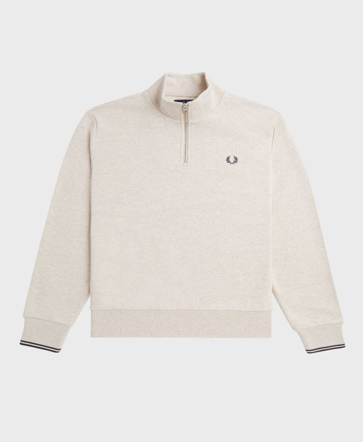 Fred Perry M3574 Half Zip Sweatshirt W50 Porridge Marl