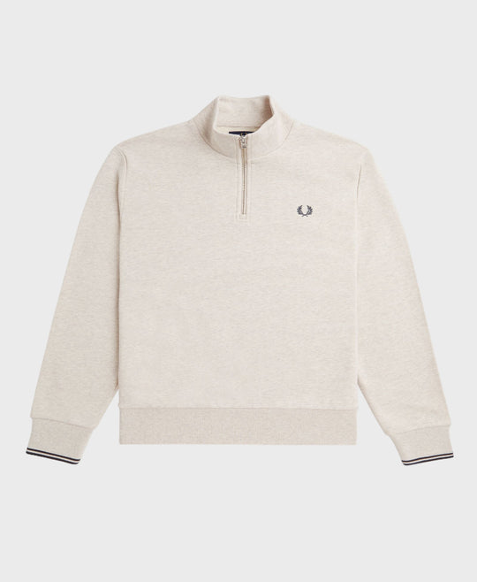 Fred Perry M3574 Half Zip Sweatshirt W50 Porridge Marl