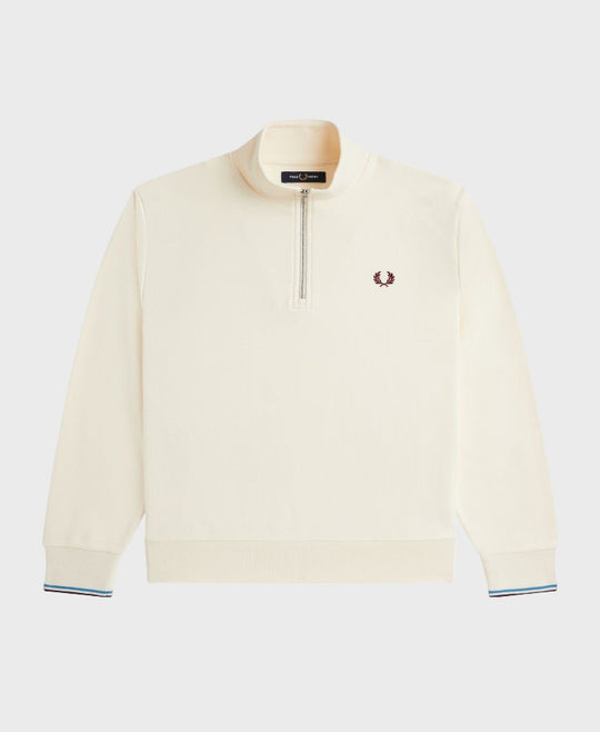 Fred Perry M3574 Half Zip Sweatshirt Z46 Ecru