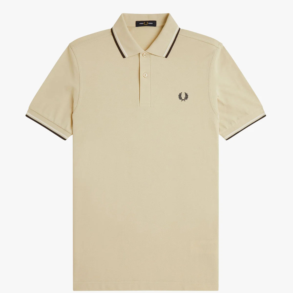 Fred Perry M3600 Twin Tipped Fred Perry Polo Shirt 12B - OATM/SNWH/ANCHGR