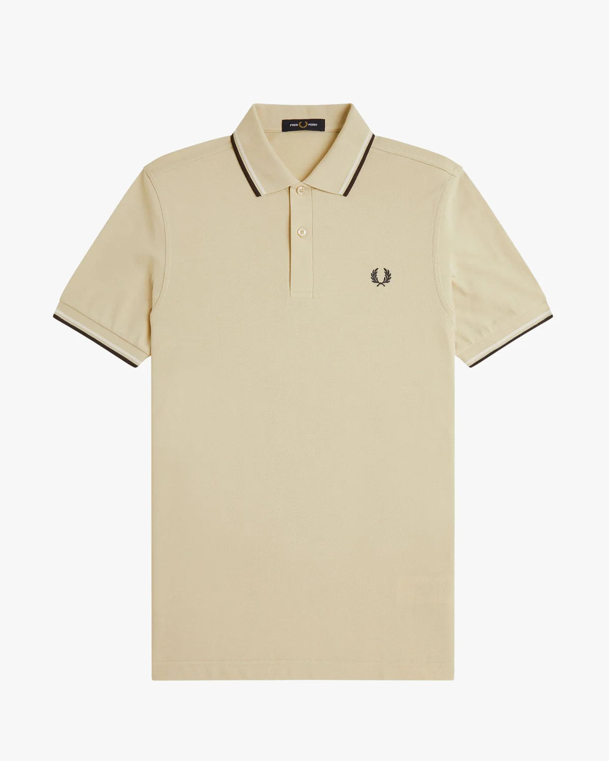 Fred Perry M3600 Twin Tipped Fred Perry Polo Shirt 12B - OATM/SNWH/ANCHGR