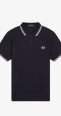 Fred Perry M3600 Twin Tipped Polo Shirt - 238 Navy/White